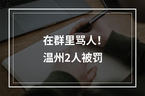 在群里骂人！温州2人被罚