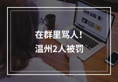 在群里骂人！温州2人被罚