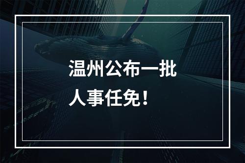 温州公布一批人事任免！