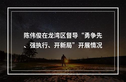陈伟俊在龙湾区督导“勇争先、强执行、开新局”开展情况