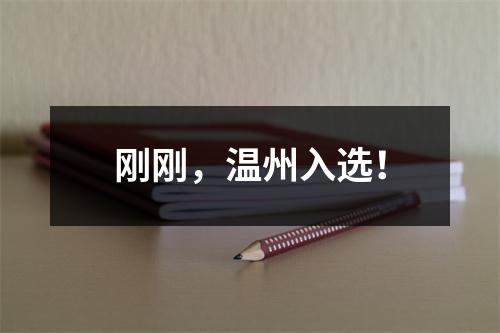 刚刚，温州入选！