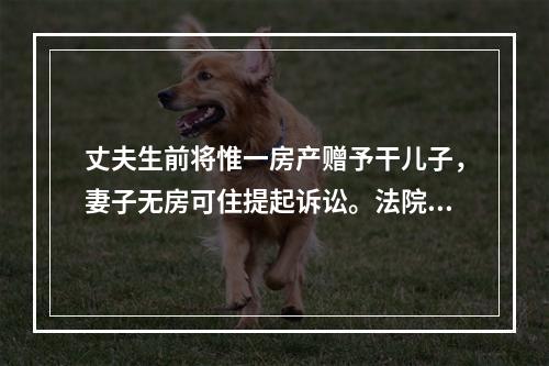 丈夫生前将惟一房产赠予干儿子，妻子无房可住提起诉讼。法院会怎么判？