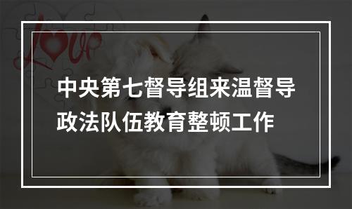 中央第七督导组来温督导政法队伍教育整顿工作
