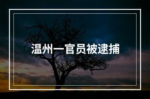 温州一官员被逮捕