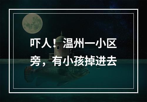 吓人！温州一小区旁，有小孩掉进去