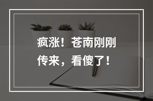 疯涨！苍南刚刚传来，看傻了！