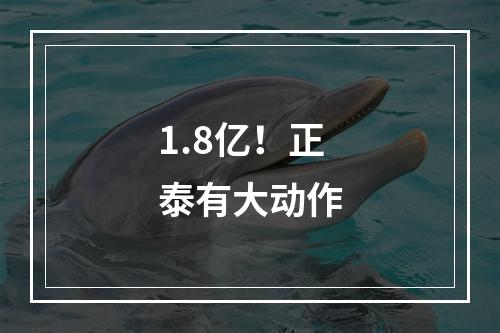 1.8亿！正泰有大动作