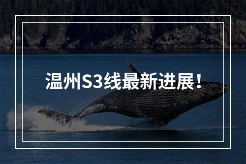 温州S3线最新进展！