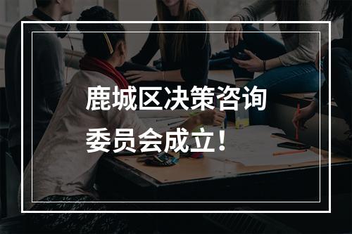 鹿城区决策咨询委员会成立！