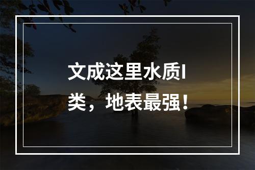 文成这里水质I类，地表最强！