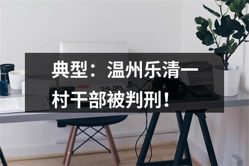 典型：温州乐清一村干部被判刑！