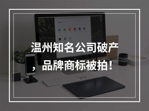 温州知名公司破产，品牌商标被拍！