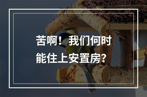 苦啊！我们何时能住上安置房？