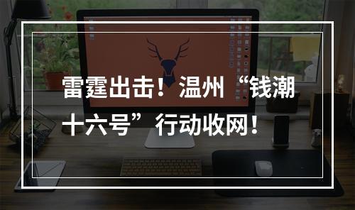 雷霆出击！温州“钱潮十六号”行动收网！