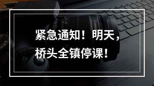 紧急通知！明天，桥头全镇停课！