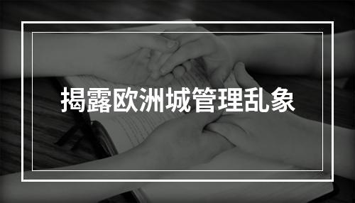 揭露欧洲城管理乱象