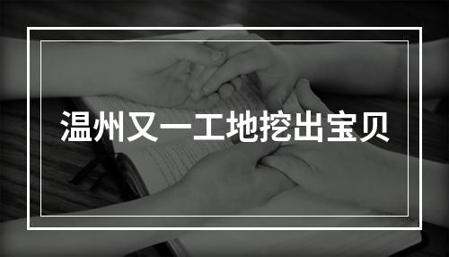 温州又一工地挖出宝贝