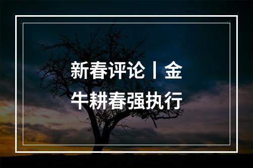 新春评论丨金牛耕春强执行