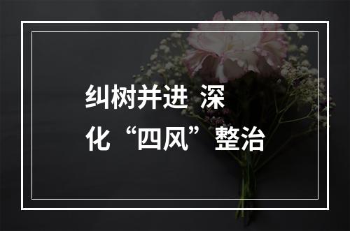 纠树并进  深化“四风”整治