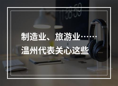 制造业、旅游业……温州代表关心这些