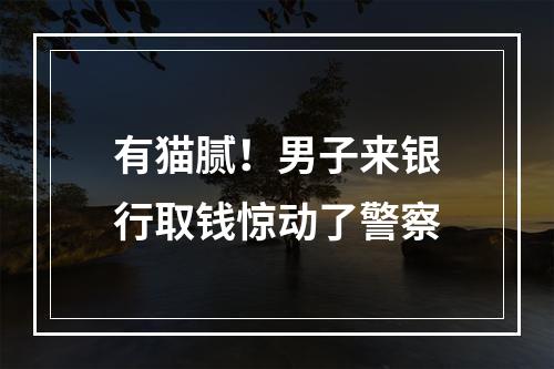 有猫腻！男子来银行取钱惊动了警察