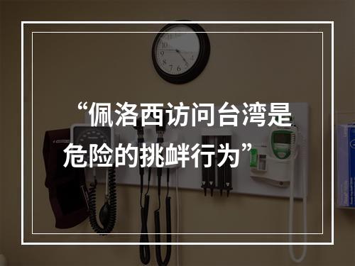 “佩洛西访问台湾是危险的挑衅行为”
