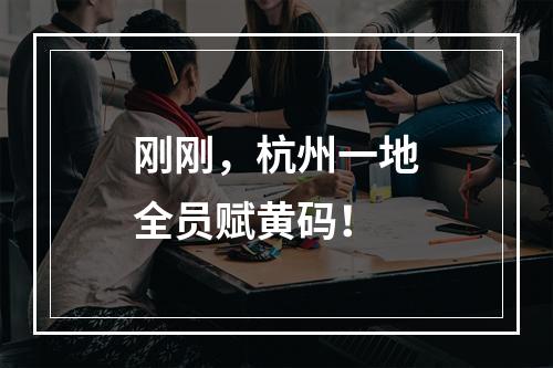 刚刚，杭州一地全员赋黄码！