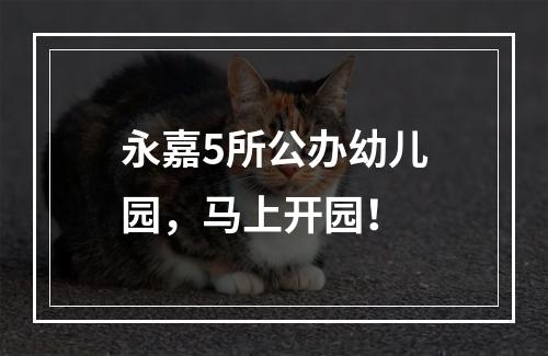 永嘉5所公办幼儿园，马上开园！