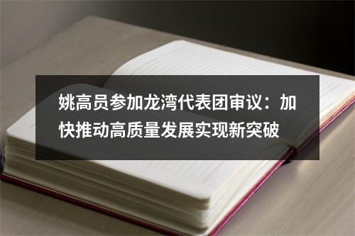 姚高员参加龙湾代表团审议：加快推动高质量发展实现新突破
