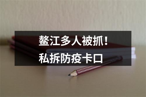 鳌江多人被抓！私拆防疫卡口