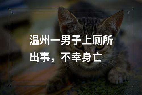 温州一男子上厕所出事，不幸身亡