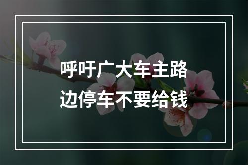 呼吁广大车主路边停车不要给钱