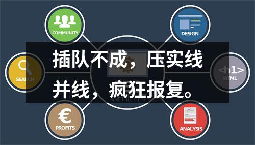 插队不成，压实线并线，疯狂报复。