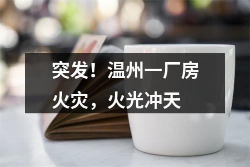 突发！温州一厂房火灾，火光冲天