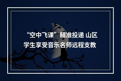 “空中飞课”精准投递 山区学生享受音乐名师远程支教