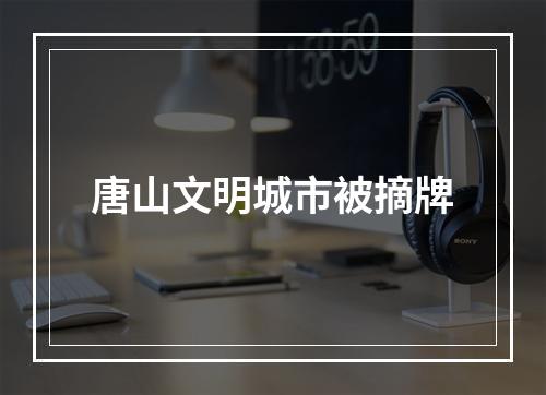 唐山文明城市被摘牌