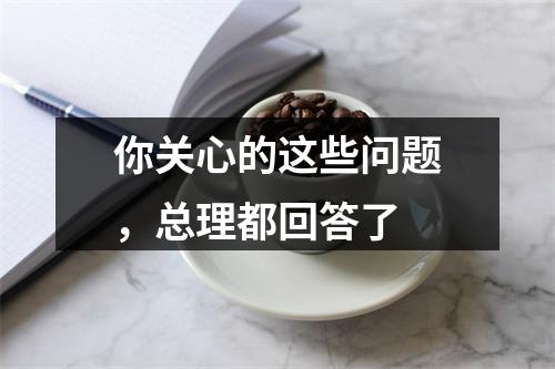 你关心的这些问题，总理都回答了