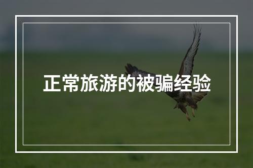 正常旅游的被骗经验