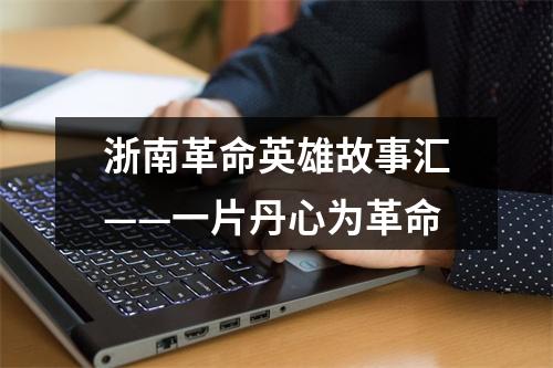 浙南革命英雄故事汇——一片丹心为革命