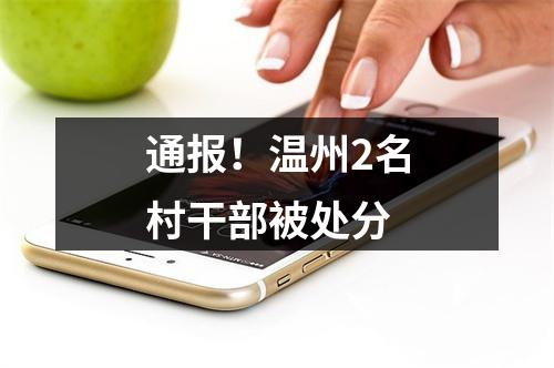 通报！温州2名村干部被处分