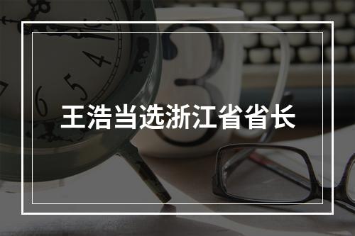 王浩当选浙江省省长