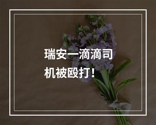 瑞安一滴滴司机被殴打！