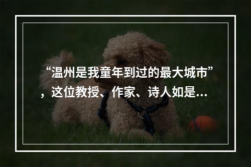 “温州是我童年到过的最大城市”，这位教授、作家、诗人如是说——
