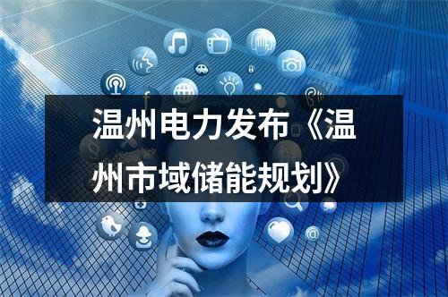 温州电力发布《温州市域储能规划》