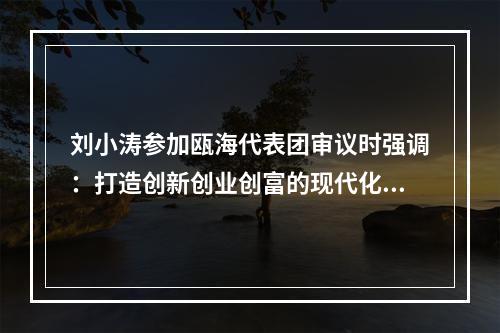 刘小涛参加瓯海代表团审议时强调：打造创新创业创富的现代化新区