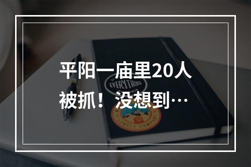 平阳一庙里20人被抓！没想到…