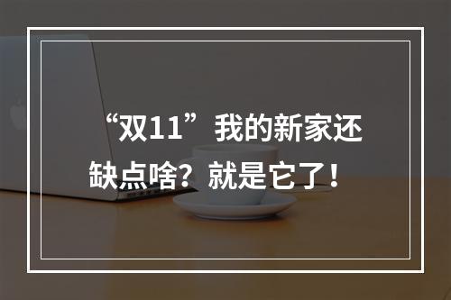 “双11”我的新家还缺点啥？就是它了！