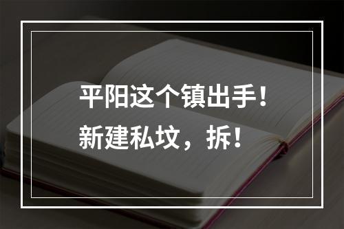平阳这个镇出手！新建私坟，拆！