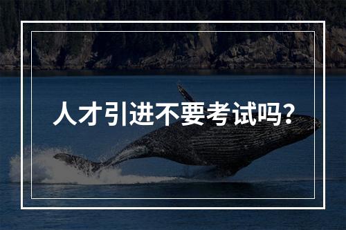人才引进不要考试吗？