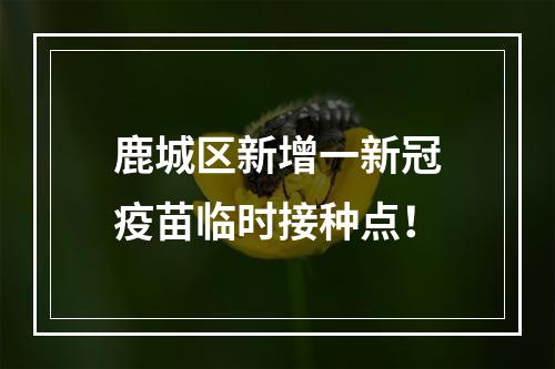 鹿城区新增一新冠疫苗临时接种点！